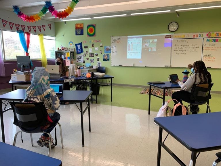 Inside Sam Scarpone’s English class at Mastery Charter School-Pickett Campus in Germantown.