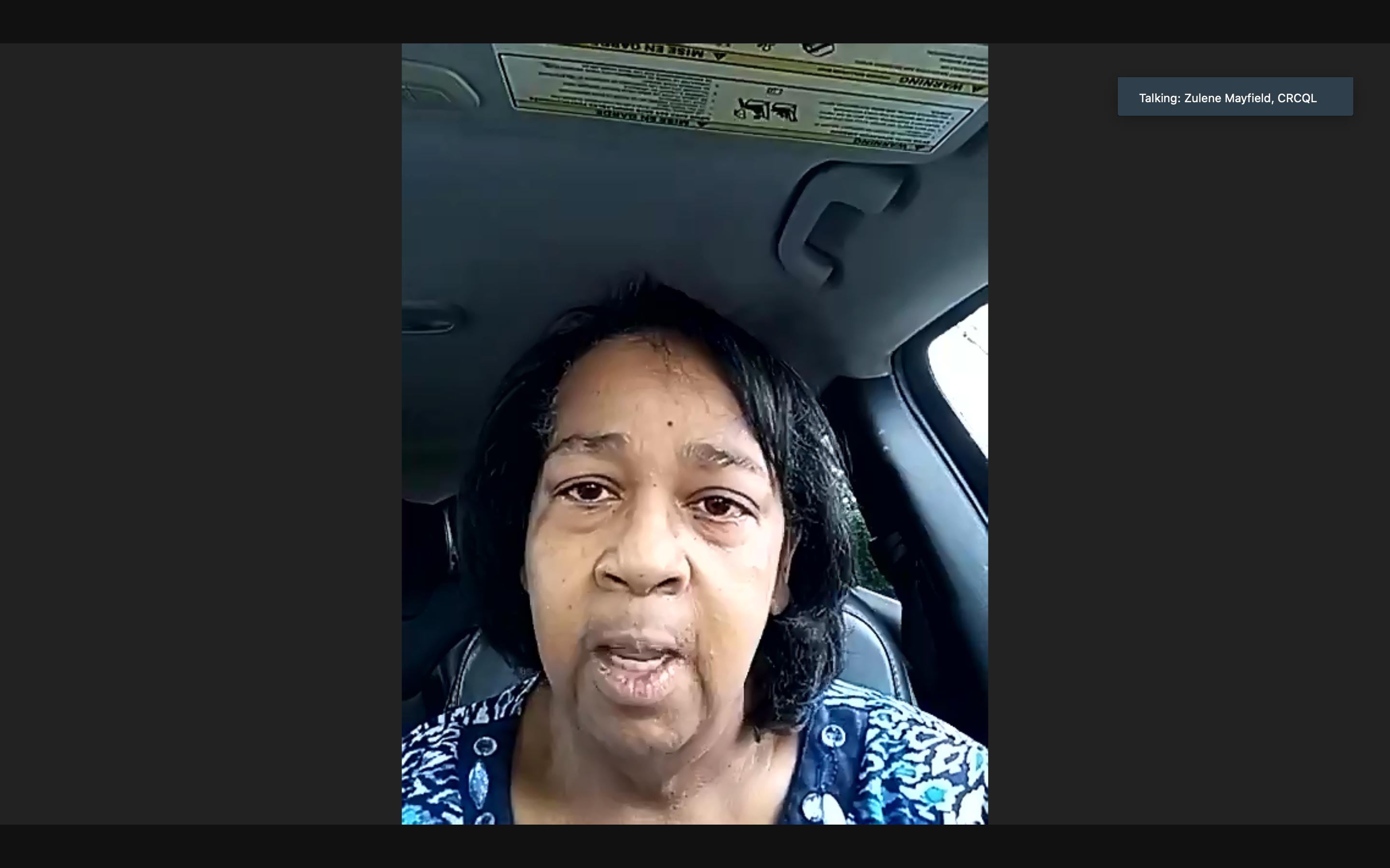 Zulene Mayfield, chair of the Chester Residents Concerned for Quality Living. (Screenshot)