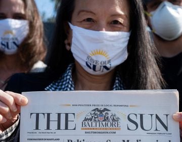 Baltimore Sun reporter Jean Marbella participated in a Save Our Sun rally in March, part of an effort to secure an alternative buyer to Alden Global
(JIM WATSON/AFP via Getty Images)