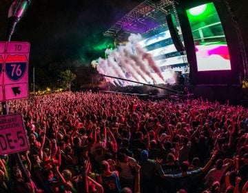 A large crowd gathers for the Made in America festival in 2019.