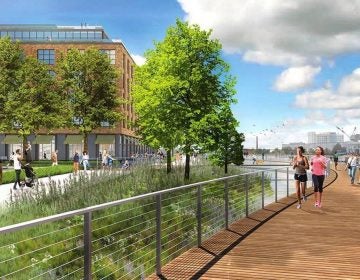 Artist renderings show plans for the redevelopment of the east side of the Wilmington Riverfront along the Christina River. (courtesy Friends of Riverfront Wilmington)