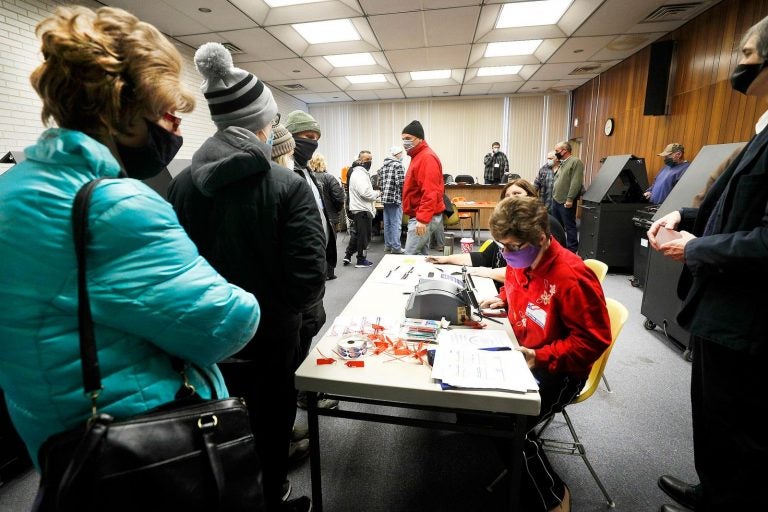 People line up to vote in Pennsylvania.