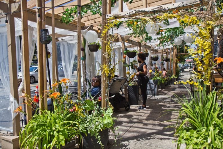 Outdoor dining at Booker’s restaurant in West Philadelphia