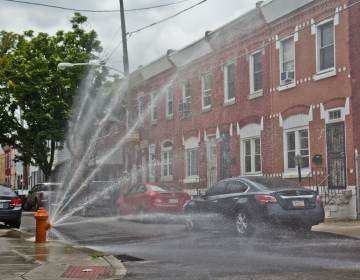 A hydrant is open at Reese and Cumberland streets