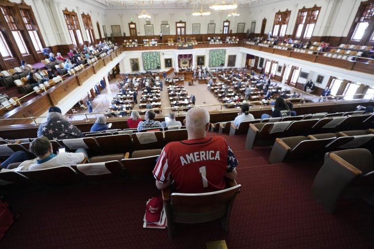 Gerald Welty sits the House Chamber at the Texas Capitol  as he waits to hear debate on voter legislation in Austin, Texas, Thursday, May 6, 2021. (AP Photo/Eric Gay)