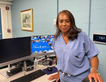 Dr. Coker says staffers will teach people how to use technology to access virtual medical care from home. (Cris Barrish/WHYY)