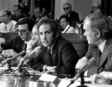 FILE - In this July 28, 1971 file photo, Daniel Ellsberg, former Defense Department researcher who leaked top-secret Pentagon papers to the press, speaks to an unofficial House panel investigating the significance of the war documents in Washington. (AP Photo, file)