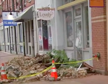 A building in Old City partially collapsed Friday morning. (6ABC)