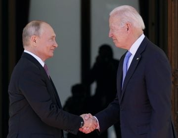 President Joe Biden meets with Russian President Vladimir Putin, Wednesday, June 16, 2021, in Geneva, Switzerland. (AP Photo/Patrick Semansky)