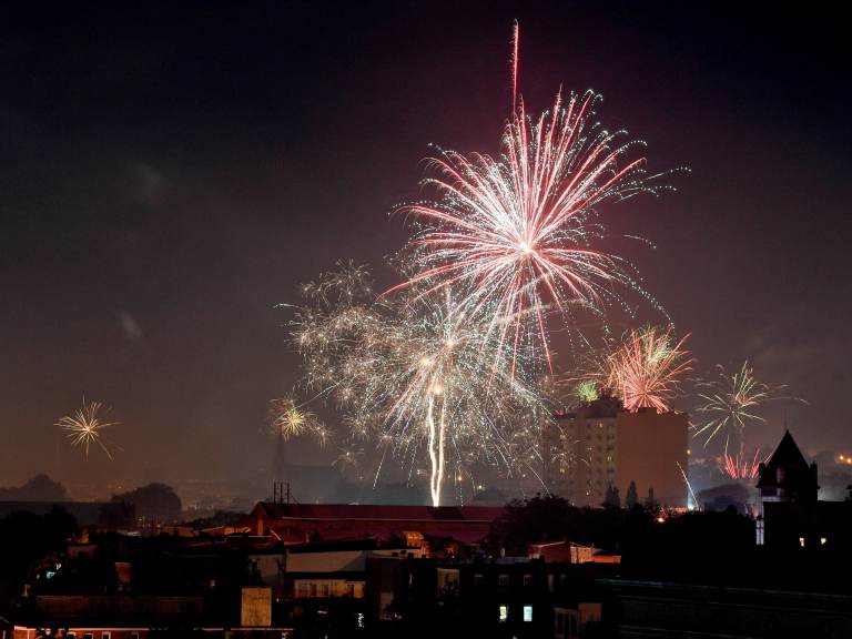 People set off consumer aerial fireworks in the City of Reading