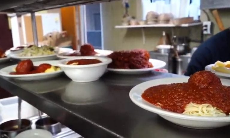 A plate of spaghetti and meatballs at Mrs. Robino's Italian restaurant