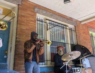 A band performs on a West Philly porch