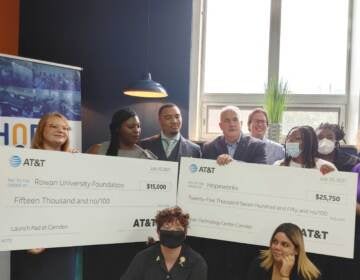 Two groups from Camden county receive money from ATT. (Tom MacDonald / WHYY)