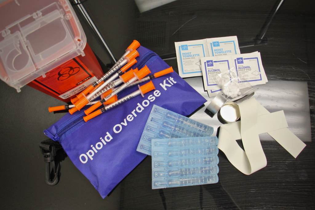 A kit includes clean needles, sterile water, and more