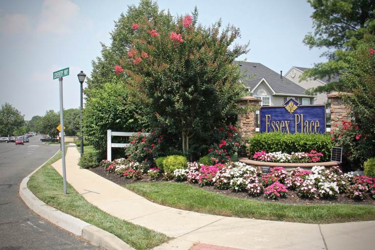 The entrance to Essex Place condominium complex