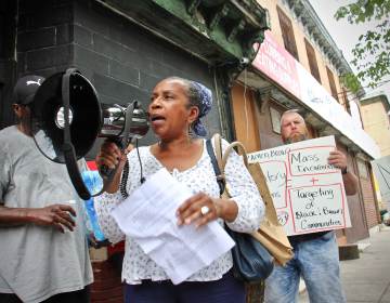 Patricia Vickers, whose son was sentenced to life in prison when he was 17, speaks out against mandatory minimum sentences, such as those proposed by state Rep. Amen Brown. (Emma Lee/WHYY)