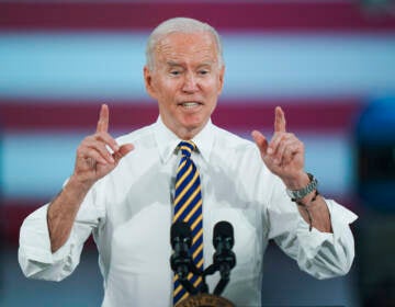 President Joe Biden speaks during a visit to the Lehigh Valley operations facility for Mack Trucks in Macungie, Pa., Wednesday, July 28, 2021. (AP Photo/Matt Rourke)