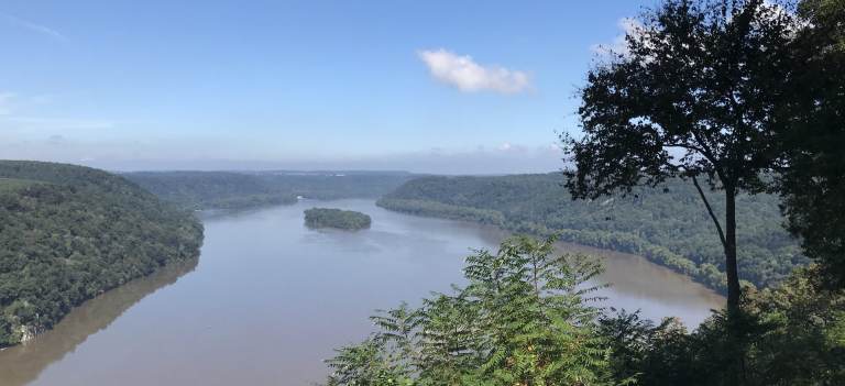 The Pinnacle Overlook offers views of the Susquehanna River's Lake Aldred in Susquehannock State Park, Lancaster County. (Marie Cusick / StateImpact Pennsylvania)