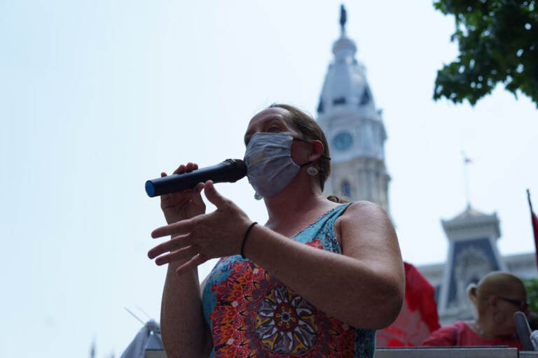 Tammy Murphy shares her experience with Independence Blue Cross. (Kenny Cooper / WHYY)