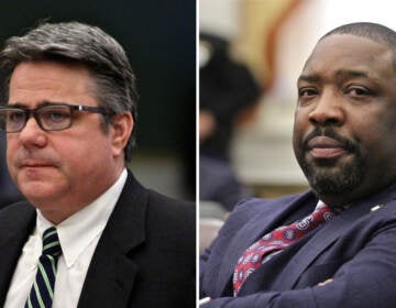 Councilmember Bobby Henon and Councilmember Kenyatta Johnson face separate federal indictments. (Emma Lee / WHYY)
