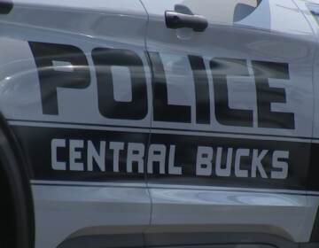 A closeup of a Central Bucks Police vehicle.