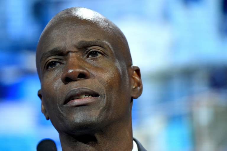 A closeup of Haitian President Jovenel Moïse
