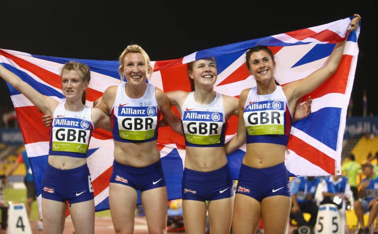 Olivia Breen (right), a Welsh Paralympian seen here in 2015, recently recounted a competition official remarking that her briefs were 