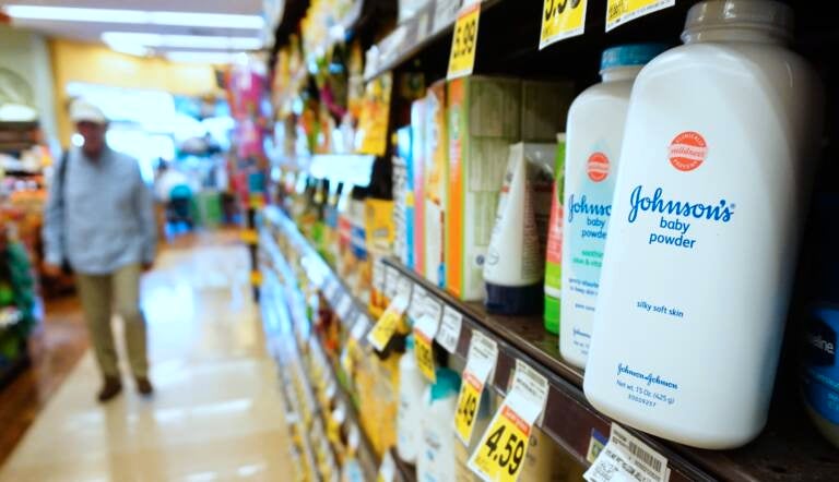 Johnson & Johnson is facing tens of thousands of lawsuits over claims that its talcum-based products caused users to develop cancer. The company says its powder products are safe. (Frederic J. Brown/AFP via Getty Images)