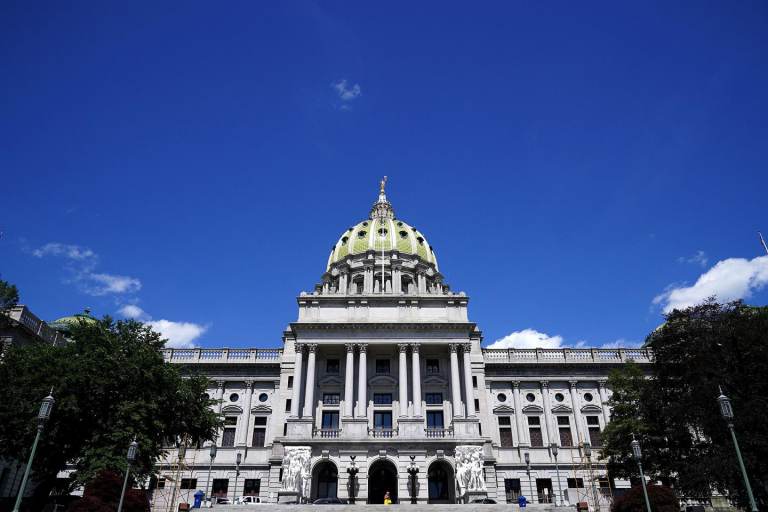 The exterior of the Pa. Capitol Building