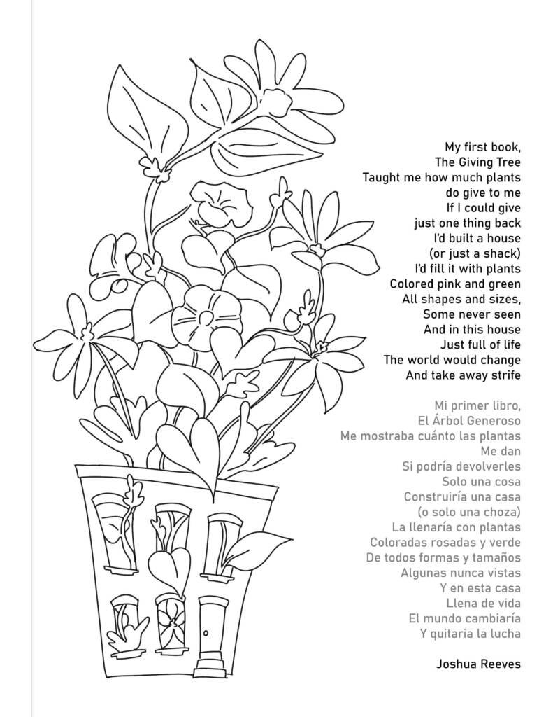 A page of the Seedlings coloring book.