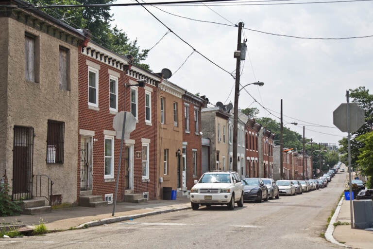 A block of homes in Philadelphia’s Mantua neighborhood