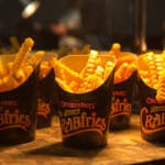 A closeup pf crab fries