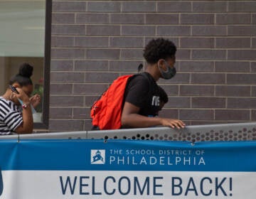 File photo: Philadelphia School District students at Samuel Powel Elementary School and Science Leadership Academy Middle School returned to in-person learning on August 31, 2021. (Kimberly Paynter/WHYY)