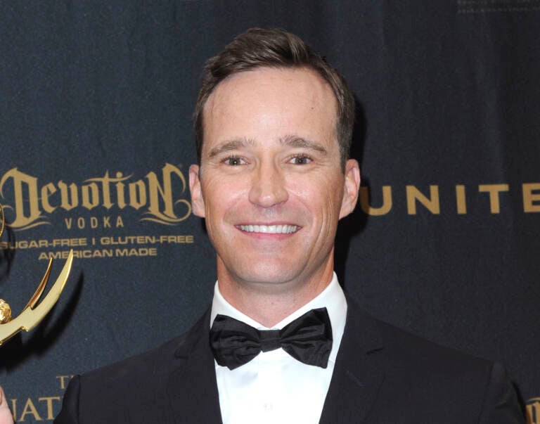 Producer Mike Richards poses in the pressroom at the 43rd annual Daytime Emmy Awards on May 1, 2016, in Los Angeles. Richards stepped down as host of “Jeopardy!” after a report about past misogynistic comments surfaced this week. (Photo by Richard Shotwell/Invision/AP, File)