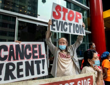 Housing advocates protest on the eviction moratorium in New Yor