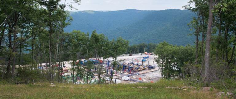 A wellpad in the Loyalsock State Forest. (Joe Ulrich / WITF)