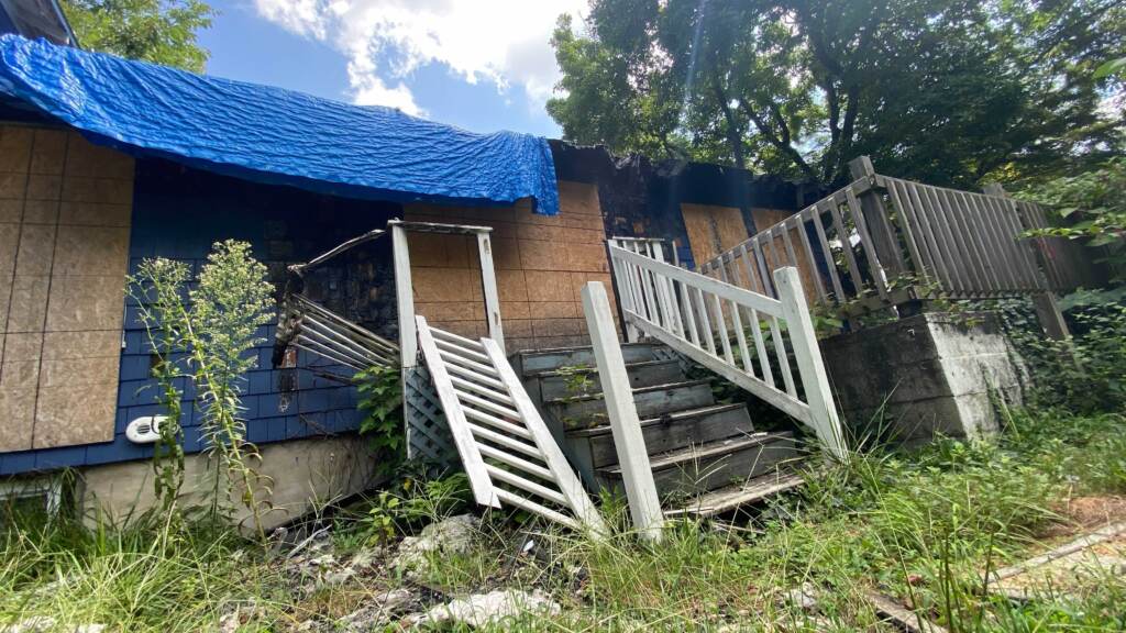 The Chabad Center remains boarded up.