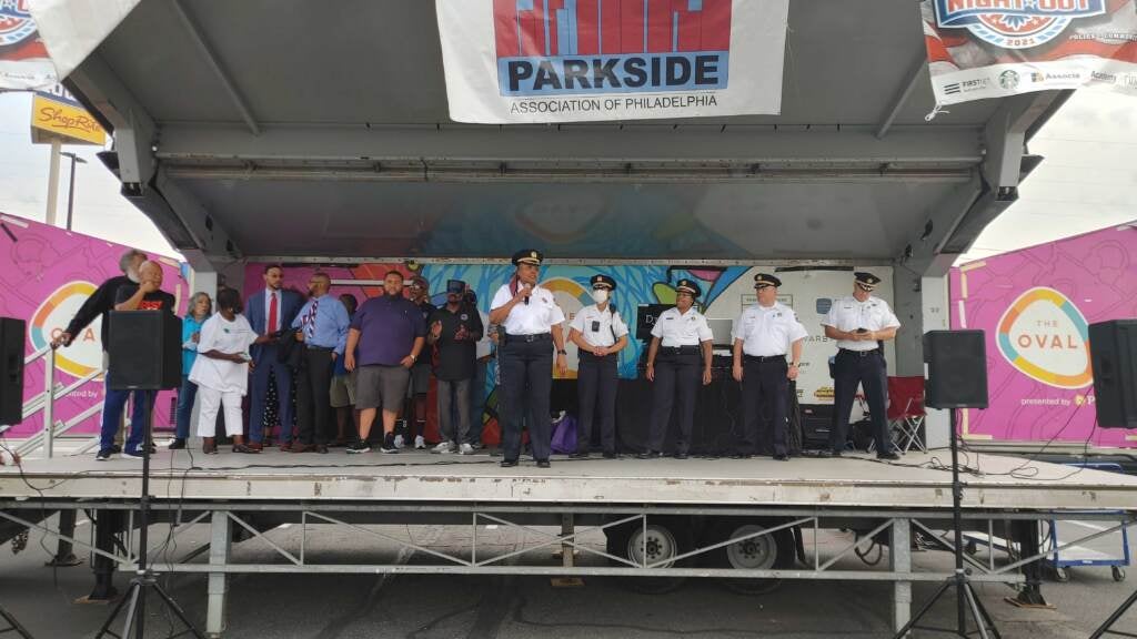 Sheriff Rochelle Bilal speaks at a National Night Out event