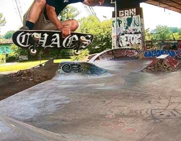 Nick Ludwig, Delco Skatepark Coalition board member, doing a boneless at Grays Ferry Skatepark in Philadelphia