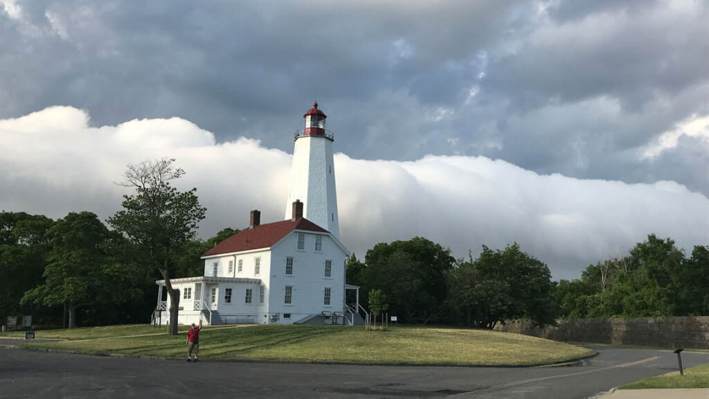 A lighthouse in Sandy Hook.