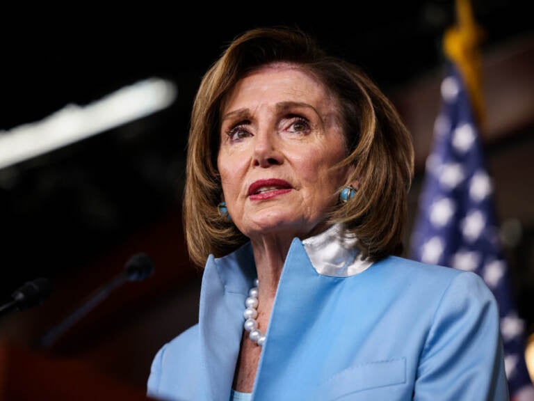 House Speaker Nancy Pelosi (D-CA) speaks at her weekly news conference at the Capitol building on August 06, 2021 in Washington, DC. (Anna Moneymaker/Getty Images)