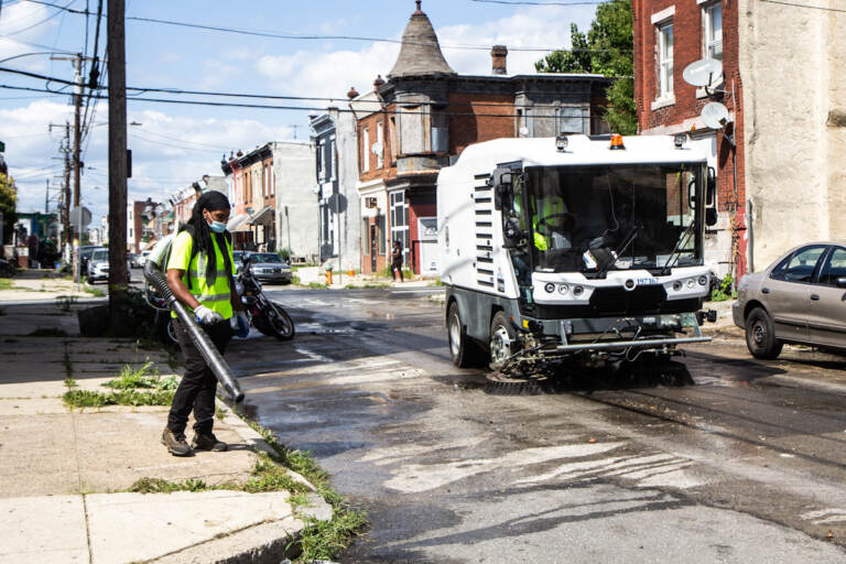 Philadelphia’s Streets Department demonstrate their mechanical street and sidewalk sweepers