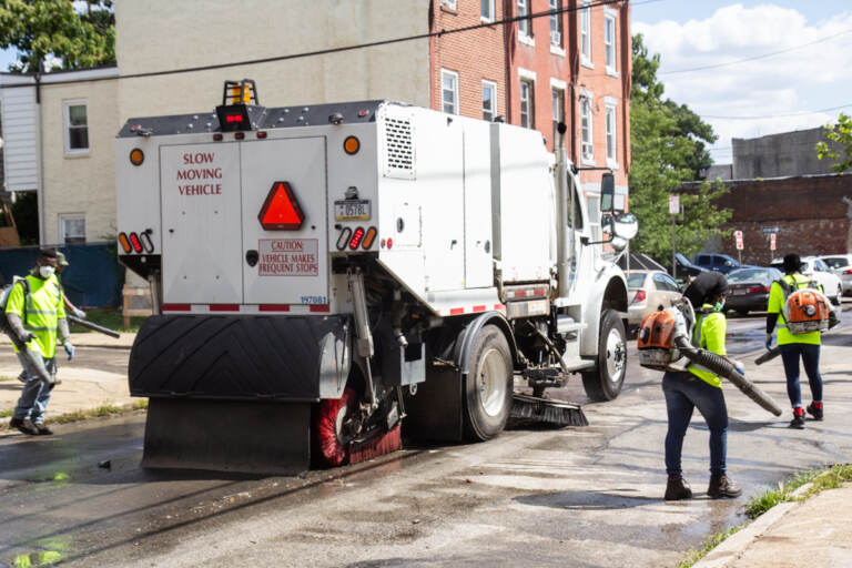 Philadelphia’s Streets Department demonstrate their mechanical street and sidewalk sweepers