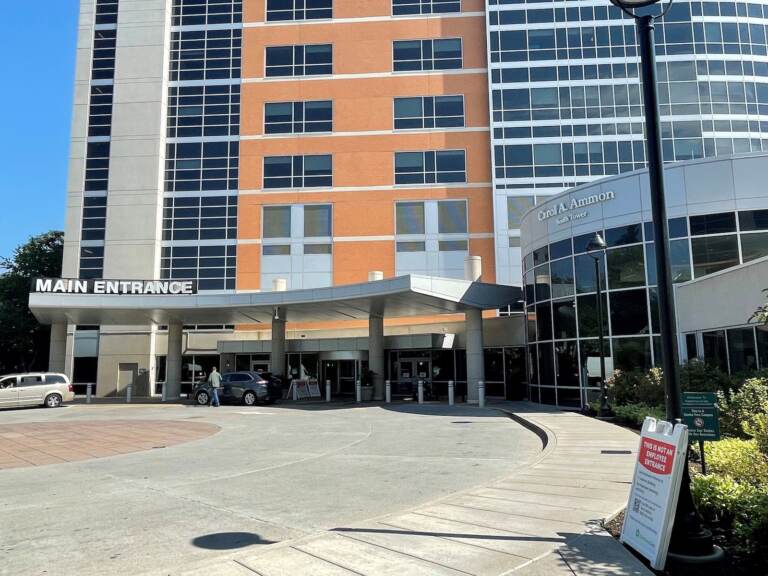 Wilmington hospital main entrance is pictured.