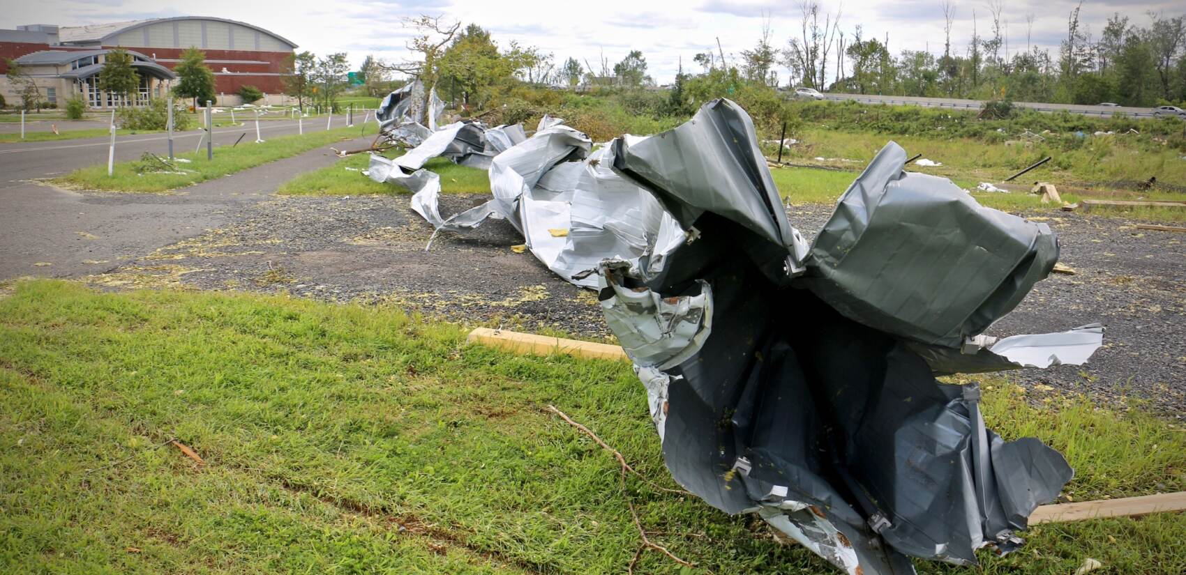 Wreckage at school after Hurricane Ida