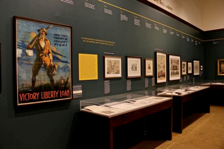 More than 100 objects dating from the early 1700s are displayed in the Library Company of Philadelphia's exhibit, ''Imperfect History,'' which examines the role of graphic arts in preserving and distorting history. (Emma Lee/WHYY)