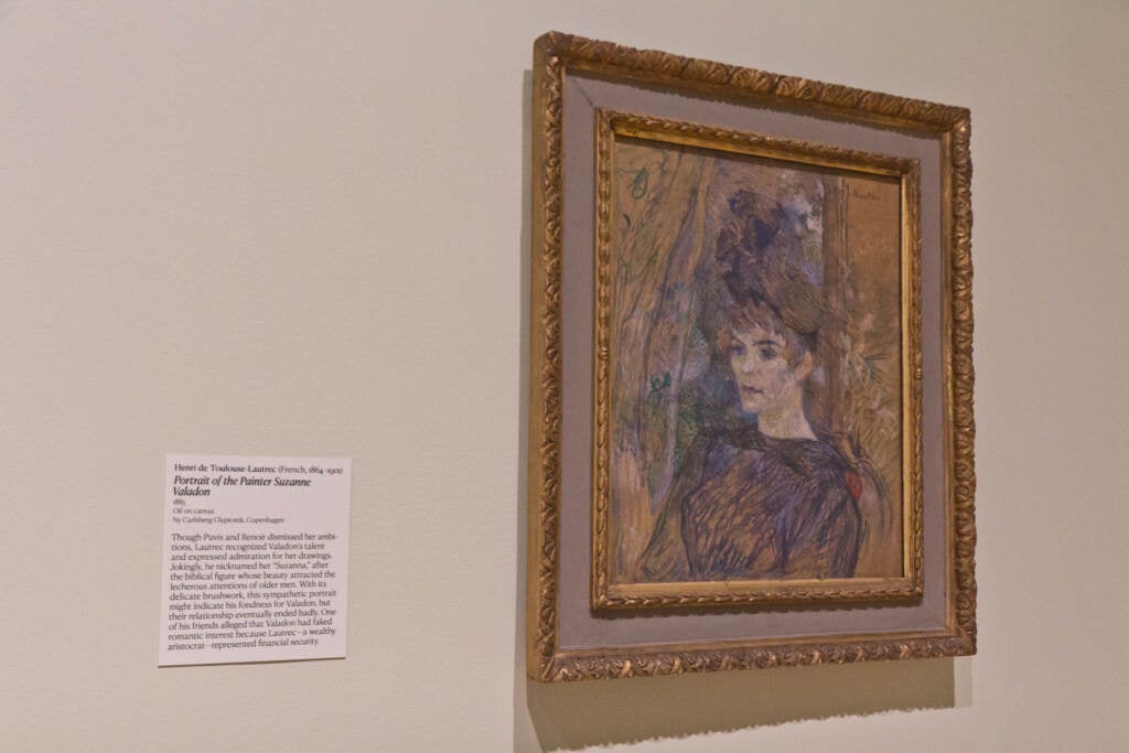 A portrait of Suzanne Valadon by Henri de Toulouse-Lautrec, 1885, on display at the Barnes Museum in Philadelphia