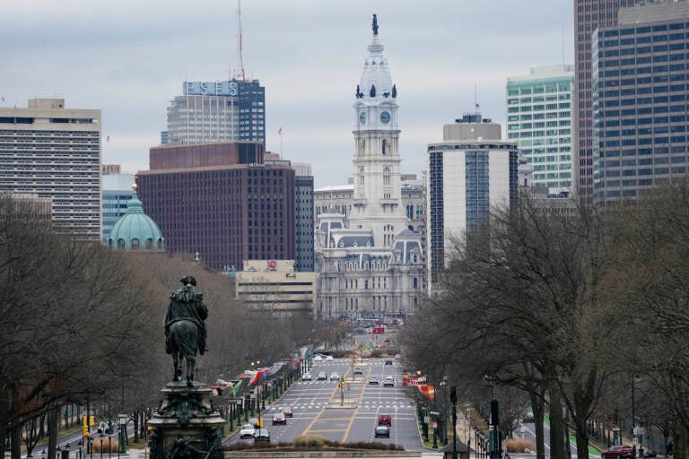 The Benjamin Franklin Parkway and City Hall in Philadelphia