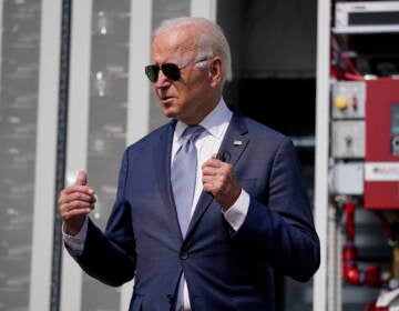 President Joe Biden speaks during a tour of the Flatirons campus of the National Renewable Energy Laboratory, Tuesday, Sept. 14, 2021, in Arvanda, Colo. (AP Photo/Evan Vucci)