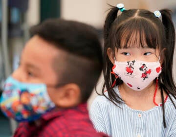 Pre-K students wear face masks